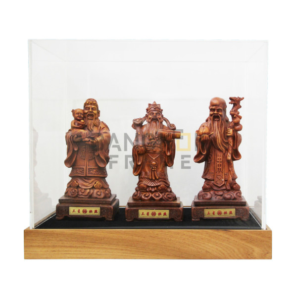 กรอบกล่องใสโชว์สินค้าฐานไม้